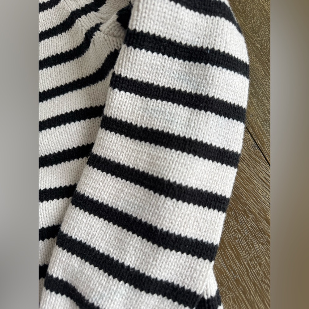 J. Crew Cotton Turtleneck Sweater Black & White Stripe Size XS - Picture 6 of 8
